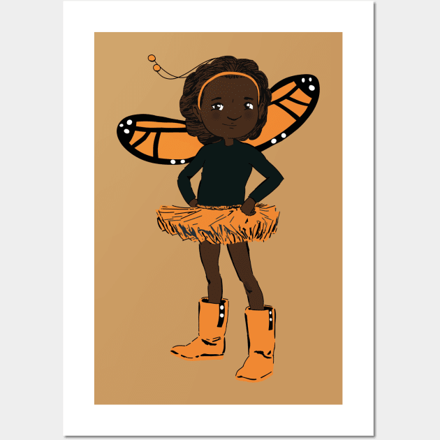 Monarch Butterfly Girl Wall Art by GoneawayGames